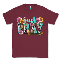 Burgundy just pray Classic Tee - texasbilliewilder