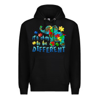 Black it's okay to be different elephant autism awareness Premium Hoodie - BarkalooDesign