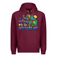 Burgundy it's okay to be different elephant autism awareness Premium Hoodie - BarkalooDesign