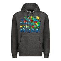 Charcoal Heather it's okay to be different elephant autism awareness Premium Hoodie - BarkalooDesign