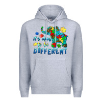Heather Grey it's okay to be different elephant autism awareness Premium Hoodie - BarkalooDesign