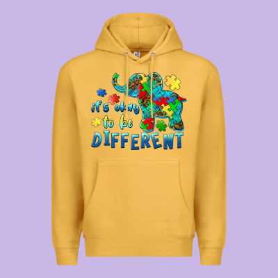 It's Okay To Be Different Elephant Autism Awareness Premium Hoodie Designed By Barkaloodesign