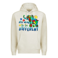Oatmeal Heather it's okay to be different elephant autism awareness Premium Hoodie - BarkalooDesign