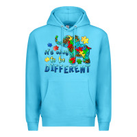 Ocean Blue it's okay to be different elephant autism awareness Premium Hoodie - BarkalooDesign