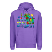Purple it's okay to be different elephant autism awareness Premium Hoodie - BarkalooDesign