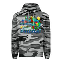 Slate Camo it's okay to be different elephant autism awareness Premium Hoodie - BarkalooDesign