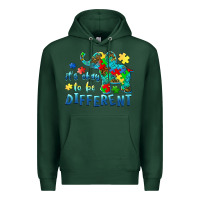 Sports Green it's okay to be different elephant autism awareness Premium Hoodie - BarkalooDesign
