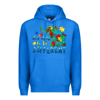 True Royal it's okay to be different elephant autism awareness Premium Hoodie - BarkalooDesign