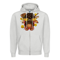 Dove Grey softball afro messy bun Zipper Hoodie - texasbilliewilder