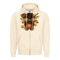 Sandshell softball afro messy bun Zipper Hoodie - texasbilliewilder