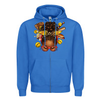 True Royal softball afro messy bun Zipper Hoodie - texasbilliewilder