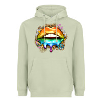 Matcha rainbow lips Heavyweight Hoodie - Zillion Design Studio