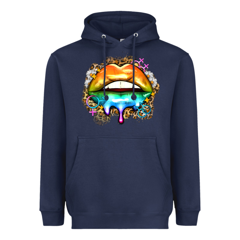 Rainbow Lips Heavyweight Hoodie by Zillion Design Studio | Teevron