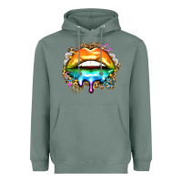 Sage rainbow lips Heavyweight Hoodie - Zillion Design Studio