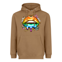 Toasted Coconut rainbow lips Heavyweight Hoodie - Zillion Design Studio