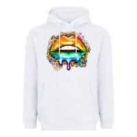 White rainbow lips Heavyweight Hoodie - Zillion Design Studio