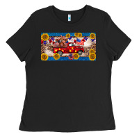 4th Of July Truck Cow License Plate Ladies Tee | Teevron