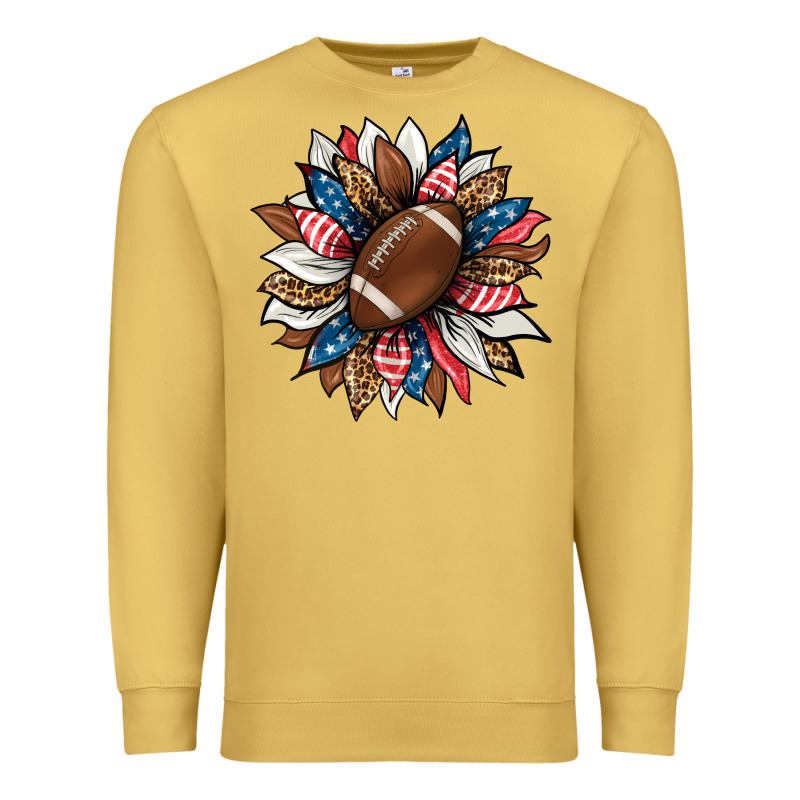 American Football Sunflower Premium Sweatshirt by HRA Design Shop | Teevron