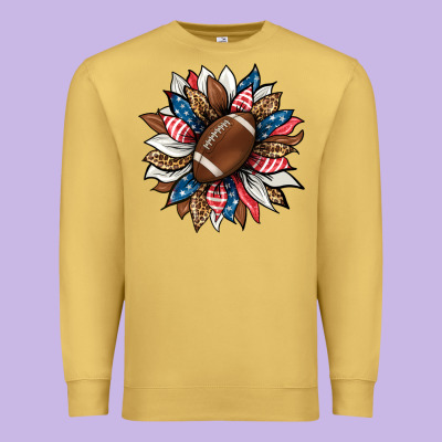 American Football Sunflower Premium Sweatshirt Designed By Hra Design Shop