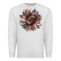 Oatmeal Heather american football sunflower Premium Sweatshirt - HRA Design Shop
