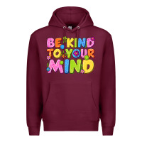 Burgundy be kind to your mind Premium Hoodie - NancyCooperArtShop