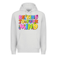 Dove Grey be kind to your mind Premium Hoodie - NancyCooperArtShop
