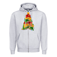 Heather Grey christmas book tree Zipper Hoodie - Zillion Design Studio