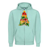 Seafoam christmas book tree Zipper Hoodie - Zillion Design Studio