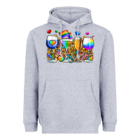 Heather Grey pride wine cups Heavyweight Hoodie - Zillion Design Studio
