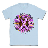 Dusty Blue Cancer Awareness Sunflower Classic Tee - RanaPortraitStore