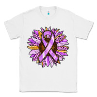 White Cancer Awareness Sunflower Classic Tee - RanaPortraitStore