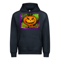 Navy Happy Halloween Pumpkin Urban Hoodie - Jasminsmagicworld