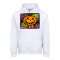 White Happy Halloween Pumpkin Urban Hoodie - Jasminsmagicworld