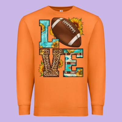 Western Love American Football Premium Sweatshirt Designed By Hra Design Shop