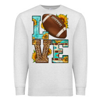 Oatmeal Heather western love american football Premium Sweatshirt - HRA Design Shop