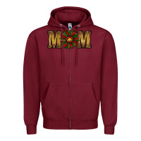 Burgundy Christmas Sunflower Mom Zipper Hoodie - RanaPortraitStore