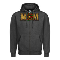 Charcoal Heather Christmas Sunflower Mom Zipper Hoodie - RanaPortraitStore