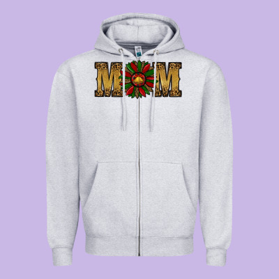 Zipper Hoodie Christmas Sunflower Mom