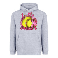 Heather Grey Tackle Cancer Softball Heavyweight Hoodie - texasbilliewilder