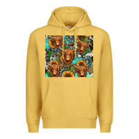 Long Haired Shaggy Cow Western Premium Hoodie | Teevron