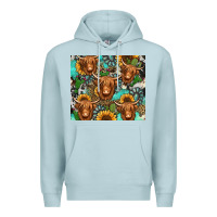 Blue Mist long haired shaggy cow western Premium Hoodie - Jasminsmagicworld