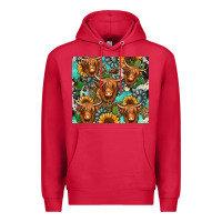 Cardinal long haired shaggy cow western Premium Hoodie - Jasminsmagicworld
