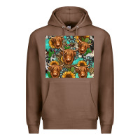 Chestnut long haired shaggy cow western Premium Hoodie - Jasminsmagicworld