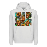 Dove Grey long haired shaggy cow western Premium Hoodie - Jasminsmagicworld