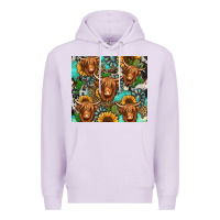 Lilac long haired shaggy cow western Premium Hoodie - Jasminsmagicworld