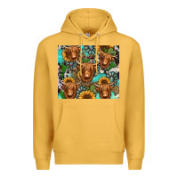 Mustard long haired shaggy cow western Premium Hoodie - Jasminsmagicworld