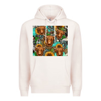 Pale Pink long haired shaggy cow western Premium Hoodie - Jasminsmagicworld