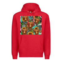 Red long haired shaggy cow western Premium Hoodie - Jasminsmagicworld