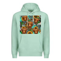 Seafoam long haired shaggy cow western Premium Hoodie - Jasminsmagicworld