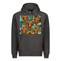 Smoke long haired shaggy cow western Premium Hoodie - Jasminsmagicworld